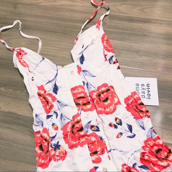 White Floral Button Up Maxi Dress — NWT - Picture 4 of 4